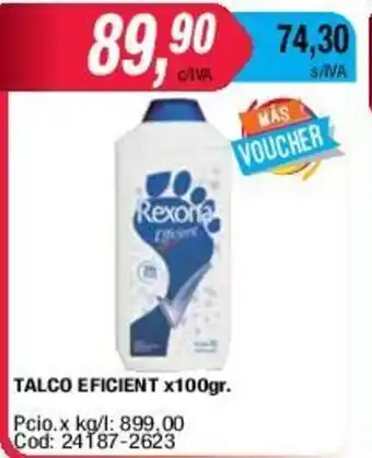Maxiconsumo Talco Eficient x 100gr oferta