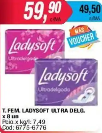 Maxiconsumo Ladysoft T.Fem Ultra Delg x 8un oferta