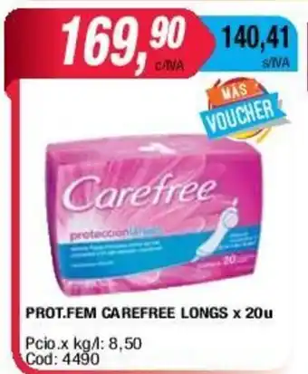 Maxiconsumo Carefree Prot.Fem Longs x 20u oferta