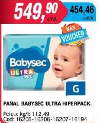 Maxiconsumo Babysec Pañal Ultra Hiperpack oferta