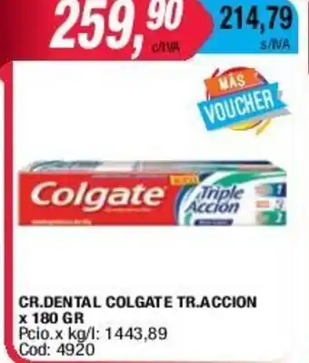 Maxiconsumo Colgate CR.Dental Tr.Accion x 180gr oferta
