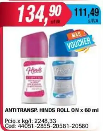 Maxiconsumo Hinds Antitransp. Roll On x 60ml oferta