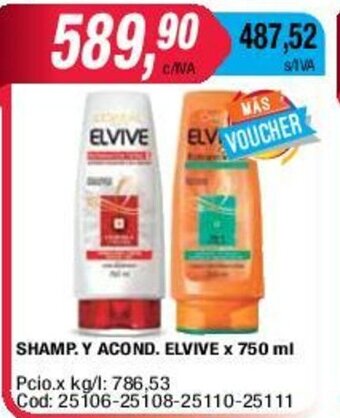 Maxiconsumo Shamp Y Acond Elvive x 750ml oferta
