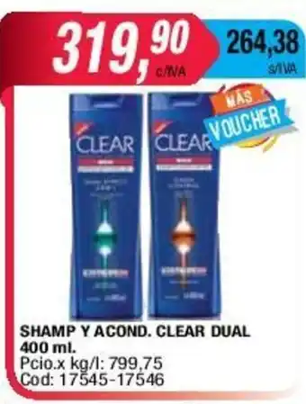 Maxiconsumo Shamp y Acond Clear Dual 400ml oferta