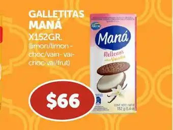 La Gallega Supermercados Galletitas Maná Limon Limon- Choc Vain-vai-choc-vai Frut x 152 gr oferta