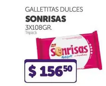 La Gallega Supermercados Galletitas Dulces Sonrisas Tripack oferta