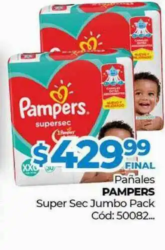 Diarco Pañales Pampers Super Sec Jumbo Pack oferta