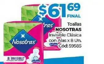 Diarco Toallas Nosotras Invisible Clásica Con Alas x 8 un oferta