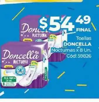 Diarco Toallas Doncella Nocturnas x 8 un oferta