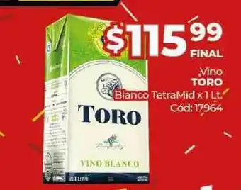Diarco Vino Toro Blanco Tetramid x 1 lt oferta