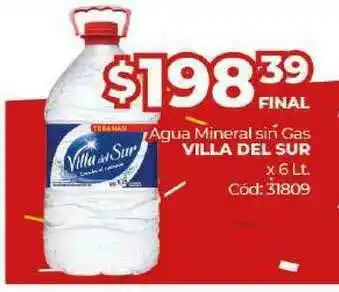 Diarco Agua Mineral Sin Gas Villa Del Sur x 6 lt oferta