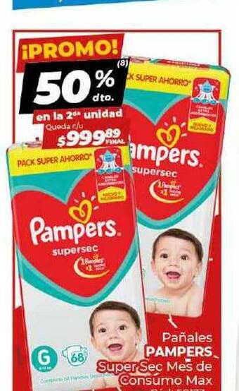 Diarco Pañales Pampers Super Sec Mes De Consumo Max oferta