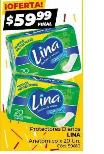Diarco Protectores Diarios Lina Anatómico x 20un oferta