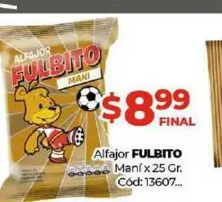 Diarco Alfajor Fulbito Maní x 25gr oferta
