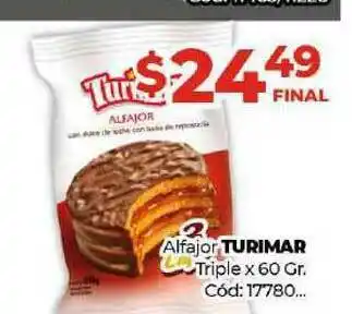Diarco Alfajor Turimar x 60gr oferta