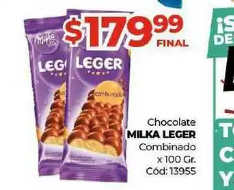 Diarco Chocolate Milka Leger Combinado x 100gr oferta