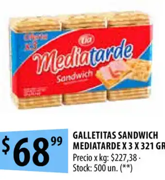 Punto Mayorista Mediatarde Galletitas Sandwich x3 x 321gr oferta