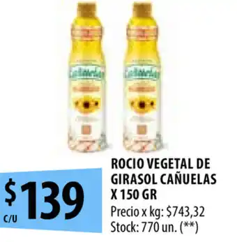 Punto Mayorista Rocio Vegetal De Girasol Cañuelas x 150gr oferta