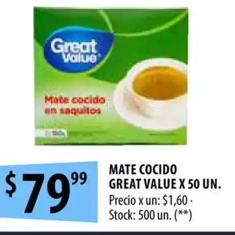 Punto Mayorista Great Value Mate Cocido x 50un oferta