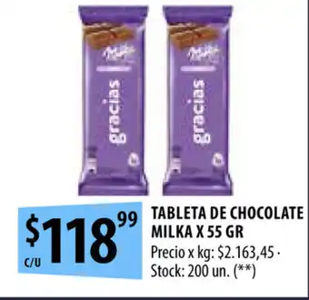 Punto Mayorista Milka Tableta De Chocolate x 55gr oferta