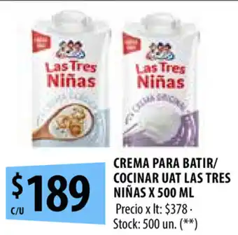 Punto Mayorista Crema Para Batir/Cocinar UAT Las Tres Niñas x 500ml oferta