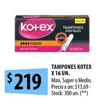 Punto Mayorista Kotex Tampones x 16un oferta