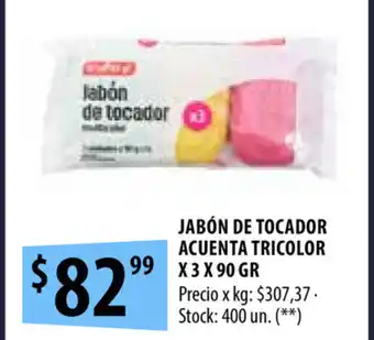 Punto Mayorista Jabón Tocador Acuenta Tricolor x 3 x 90gr oferta