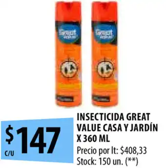 Punto Mayorista Great Value Insecticida Casa Y Jardín x 360ml oferta
