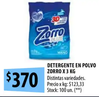 Punto Mayorista Zorro Detergente en polvo x 3kg oferta