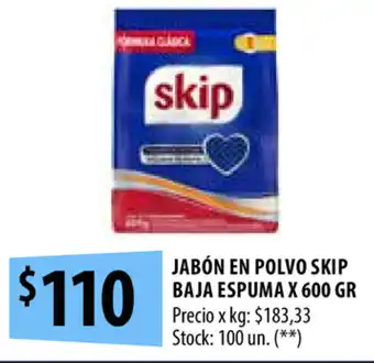 Punto Mayorista Skip Jabón En Polvo Baja Espuma x 600gr oferta