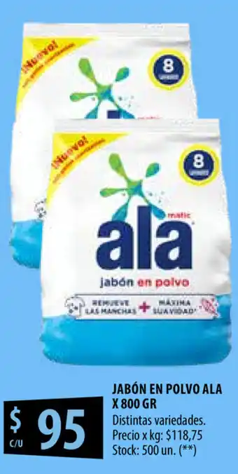 Punto Mayorista Ala Jabon en Polvo x 800gr oferta