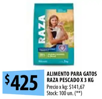 Punto Mayorista Raza Pescado Alimento Para Gatos x 3kg oferta