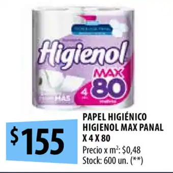 Punto Mayorista Higienol Papel Higienico Max Panal x 4 x80 oferta