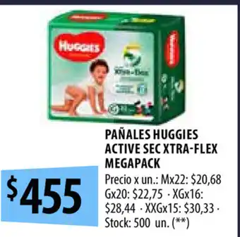 Punto Mayorista Huggies Pañales Active Sec xtra-Flex Megapack oferta