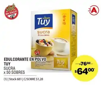 Atomo Conviene Tuy Edulcorante En Polvo Sucra x 50 sobres oferta