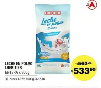 Atomo Conviene Leche En Polvo Lheritier Entera x 800g oferta