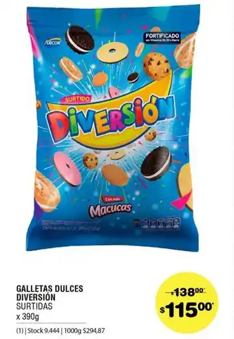 Atomo Conviene Galletias Dulces Diversion x 390g oferta