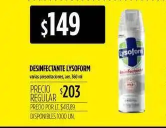 Supermercados Vea Desinfectante Lysoform x 360ml oferta