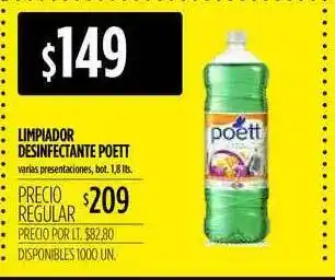 Supermercados Vea Limpiador Desinfectante Poett 1,5lts oferta