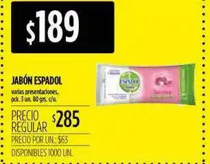 Supermercados Vea Jabón Espadol 80grs oferta