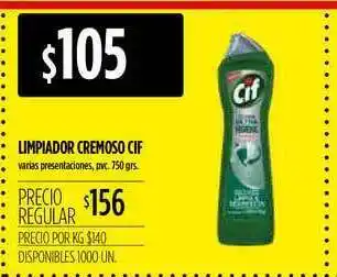 Supermercados Vea Limpiador Cremoso Cif x 750g oferta