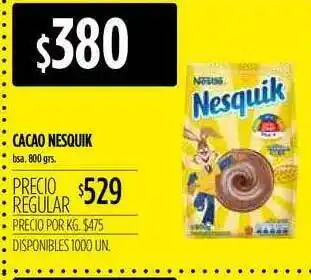 Supermercados Vea Cacao Nesquik 800gr oferta