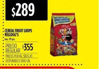 Supermercados Vea Cereal Froot Loops Kellogg's 175grs oferta