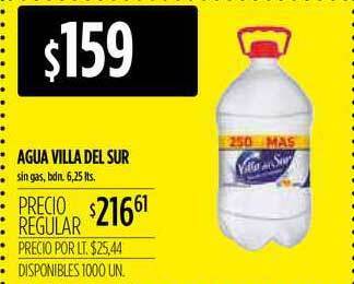 Supermercados Vea Agua Villa Del Sur x 6,25lts oferta