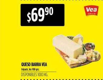 Supermercados Vea Queso Barra Vea 100grs oferta