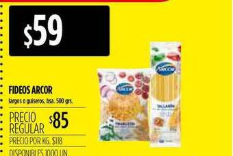 Supermercados Vea Fideos Arcor 500grs oferta