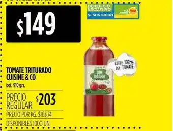 Supermercados Vea Tomate Triturado Cuisine & Co 910grs oferta