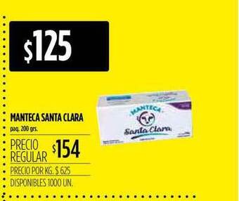 Supermercados Vea Manteca Santa Clara 200grs oferta