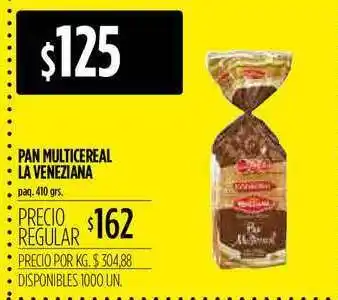 Supermercados Vea Pan Multicereal La Veneziana 400grs oferta