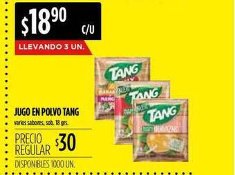 Supermercados Vea Jugo En Polvo Tang 18grs oferta